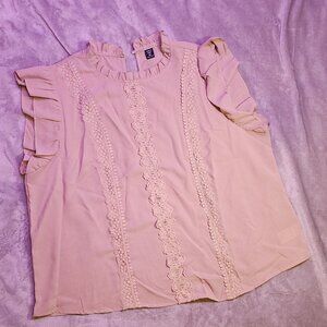 Tan 3XL Ruffle Sleeveless SHEIN popover shirt